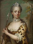 Jakob Bjock Portrait of Charlotte Du Rietz af Hedensberg as Diana oil painting